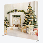 Aperturee - Aperturee White Winter Kitchen Double-Sided Square Backdrop